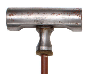 MG13 Cleaning Rod, Silver Handle, Brown Rod, with Brush.